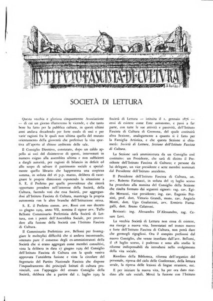 Cremona rivista mensile illustrata della Citta e Provincia