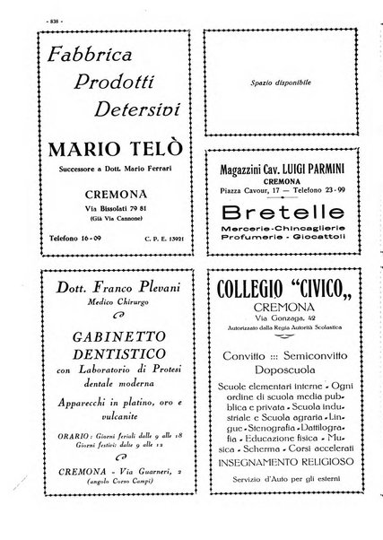 Cremona rivista mensile illustrata della Citta e Provincia