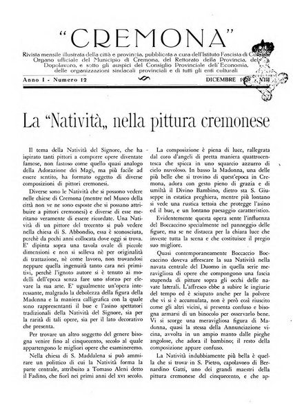 Cremona rivista mensile illustrata della Citta e Provincia