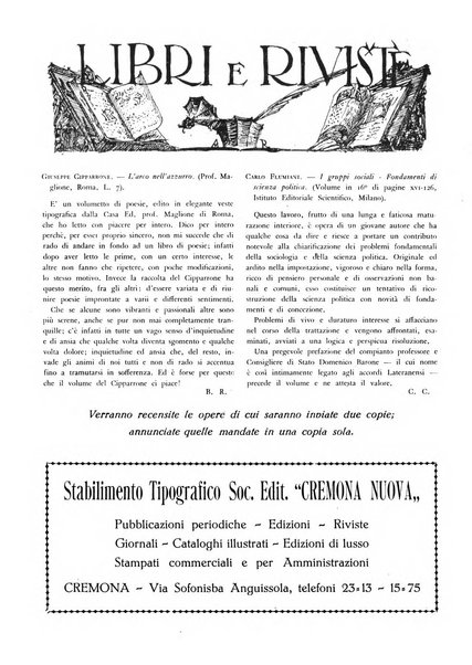 Cremona rivista mensile illustrata della Citta e Provincia