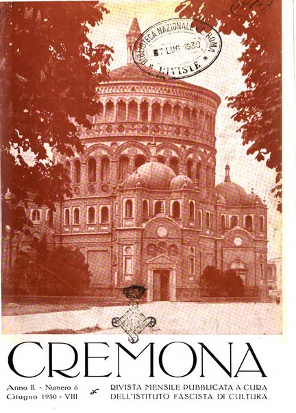 Cremona rivista mensile illustrata della Citta e Provincia