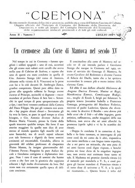 Cremona rivista mensile illustrata della Citta e Provincia