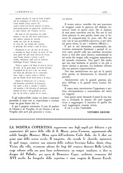 Cremona rivista mensile illustrata della Citta e Provincia