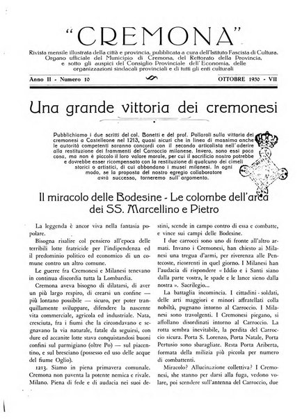 Cremona rivista mensile illustrata della Citta e Provincia