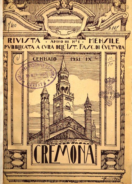 Cremona rivista mensile illustrata della Citta e Provincia