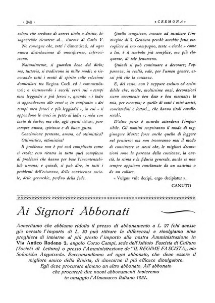 Cremona rivista mensile illustrata della Citta e Provincia