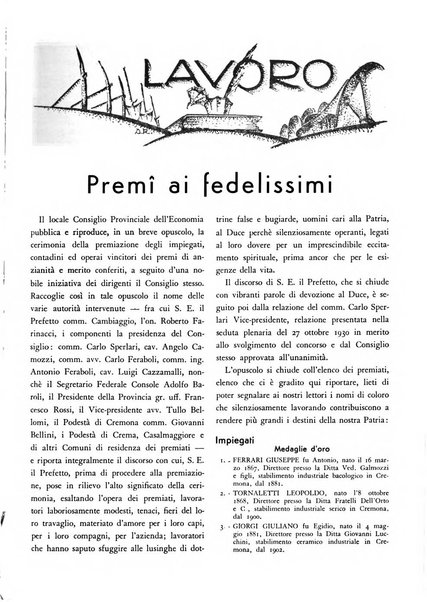 Cremona rivista mensile illustrata della Citta e Provincia