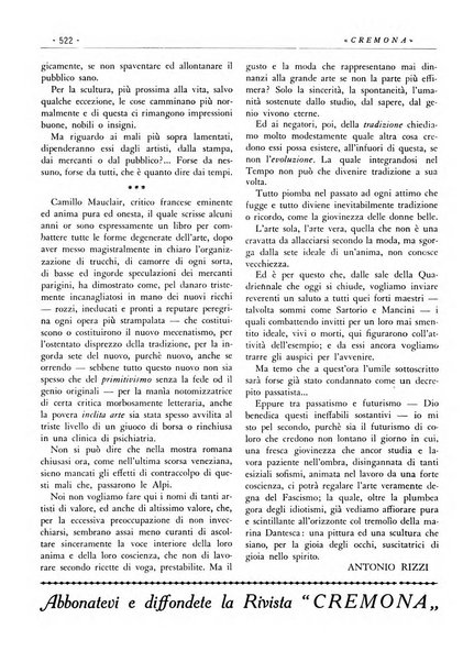 Cremona rivista mensile illustrata della Citta e Provincia