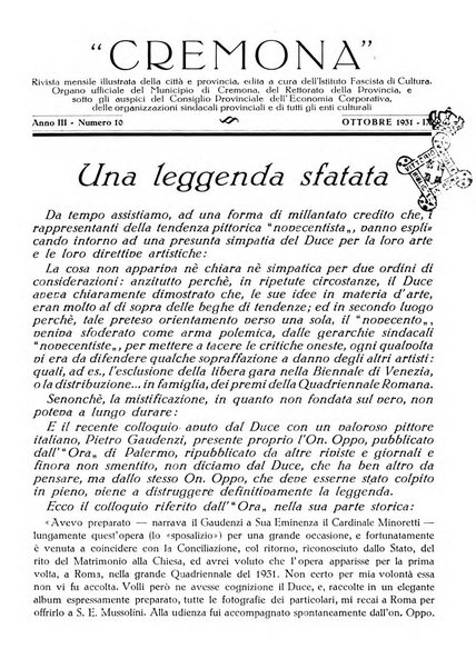 Cremona rivista mensile illustrata della Citta e Provincia