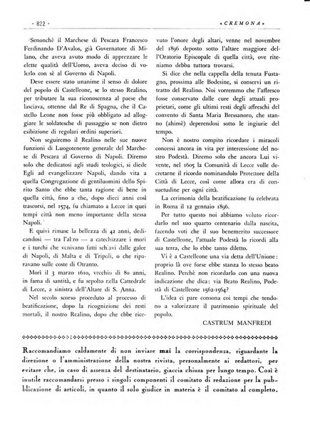 Cremona rivista mensile illustrata della Citta e Provincia