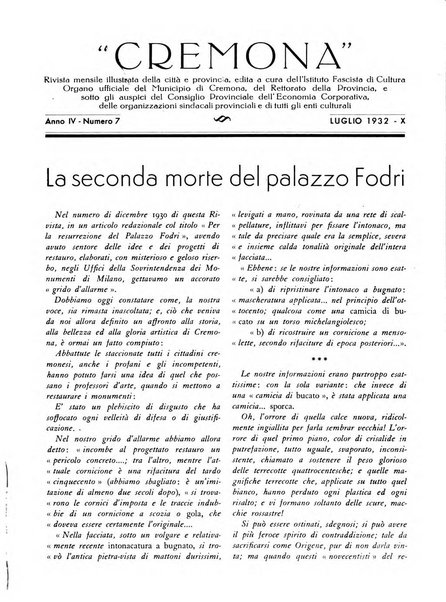 Cremona rivista mensile illustrata della Citta e Provincia