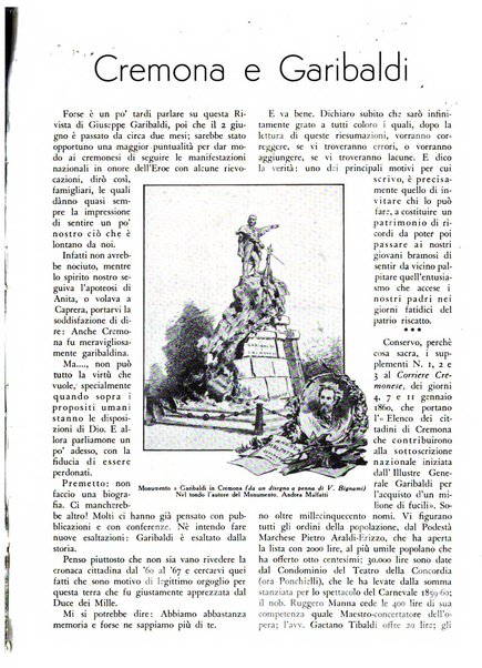 Cremona rivista mensile illustrata della Citta e Provincia