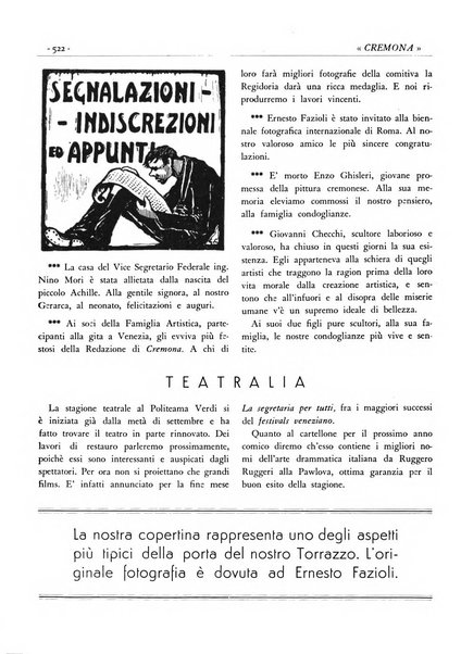 Cremona rivista mensile illustrata della Citta e Provincia