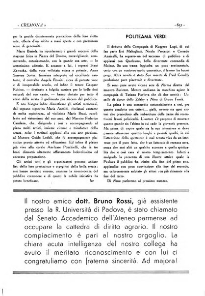 Cremona rivista mensile illustrata della Citta e Provincia