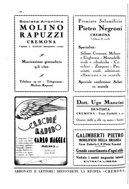 Cremona rivista mensile illustrata della Citta e Provincia