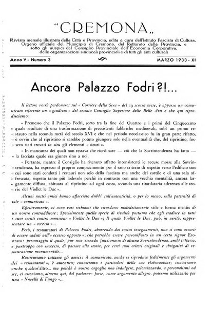 Cremona rivista mensile illustrata della Citta e Provincia