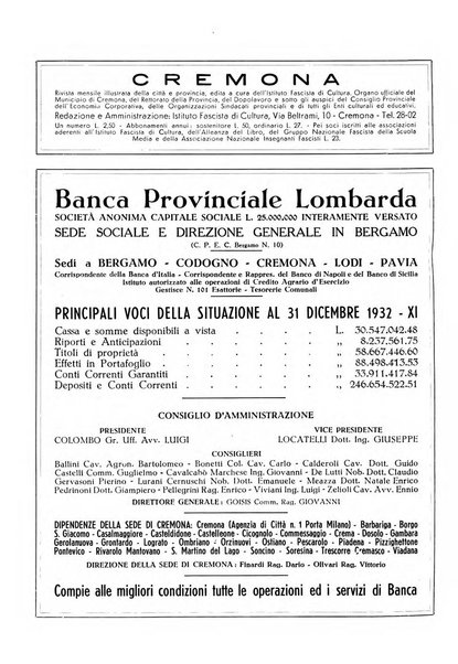 Cremona rivista mensile illustrata della Citta e Provincia