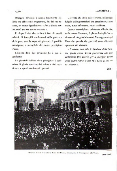 Cremona rivista mensile illustrata della Citta e Provincia