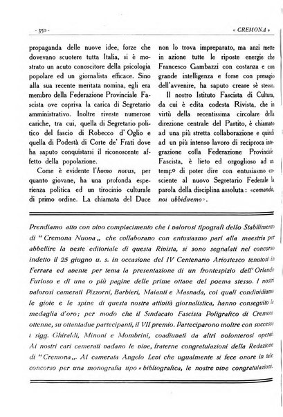 Cremona rivista mensile illustrata della Citta e Provincia