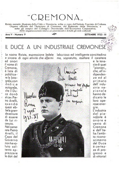 Cremona rivista mensile illustrata della Citta e Provincia