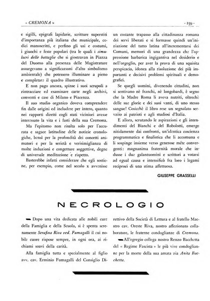 Cremona rivista mensile illustrata della Citta e Provincia