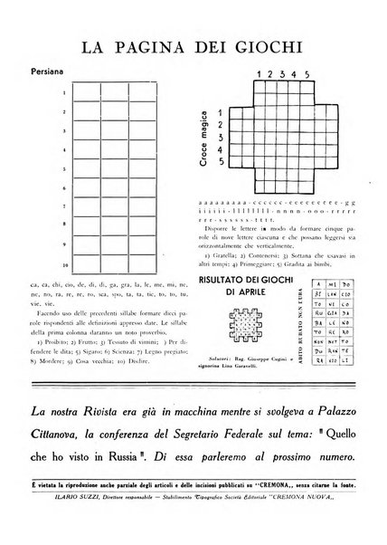 Cremona rivista mensile illustrata della Citta e Provincia