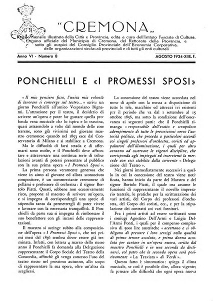 Cremona rivista mensile illustrata della Citta e Provincia