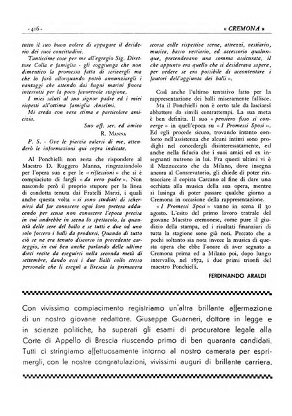 Cremona rivista mensile illustrata della Citta e Provincia