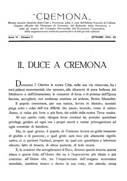 Cremona rivista mensile illustrata della Citta e Provincia