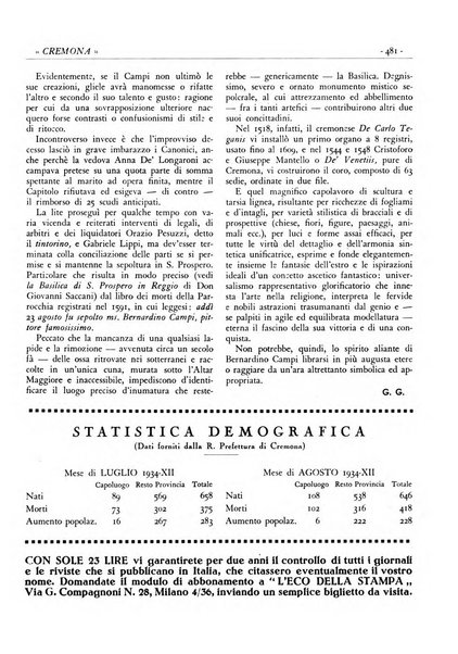 Cremona rivista mensile illustrata della Citta e Provincia