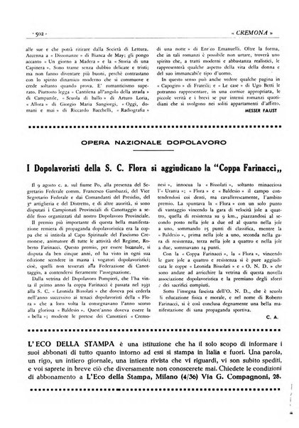 Cremona rivista mensile illustrata della Citta e Provincia