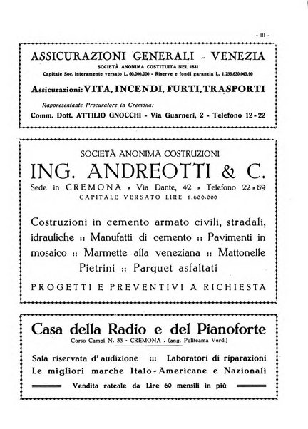 Cremona rivista mensile illustrata della Citta e Provincia