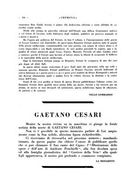 Cremona rivista mensile illustrata della Citta e Provincia