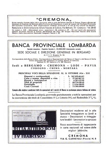 Cremona rivista mensile illustrata della Citta e Provincia