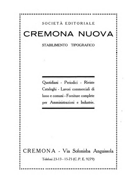 Cremona rivista mensile illustrata della Citta e Provincia