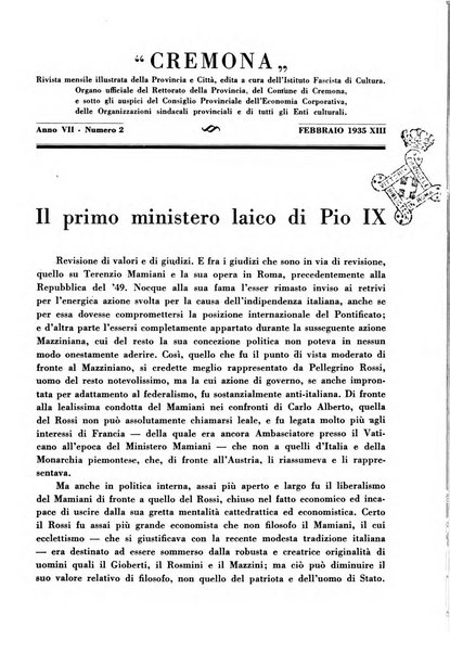 Cremona rivista mensile illustrata della Citta e Provincia