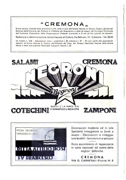 Cremona rivista mensile illustrata della Citta e Provincia