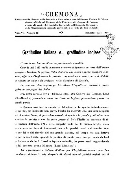 Cremona rivista mensile illustrata della Citta e Provincia