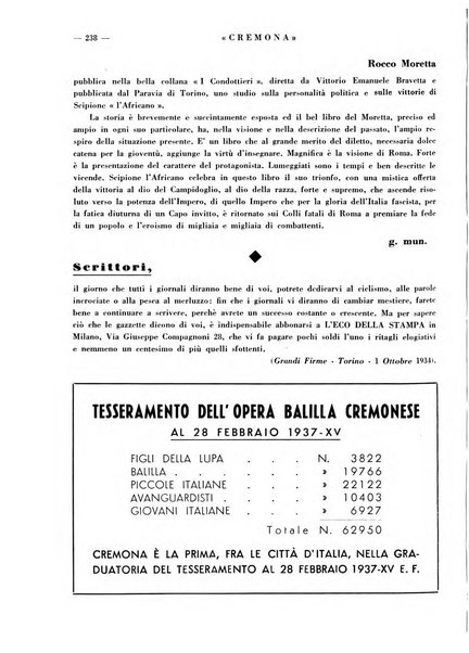 Cremona rivista mensile illustrata della Citta e Provincia