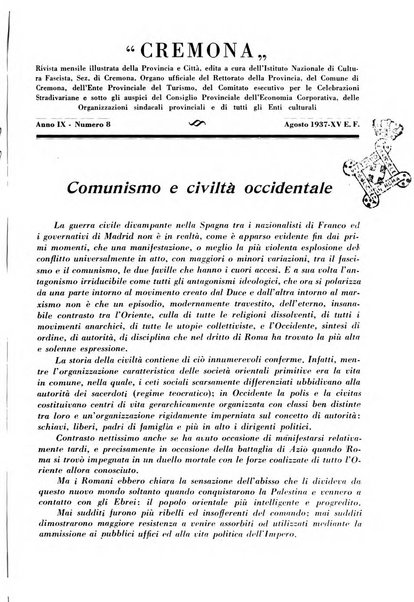 Cremona rivista mensile illustrata della Citta e Provincia