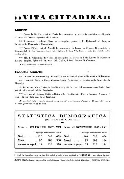 Cremona rivista mensile illustrata della Citta e Provincia