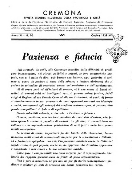 Cremona rivista mensile illustrata della Citta e Provincia