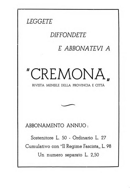 Cremona rivista mensile illustrata della Citta e Provincia