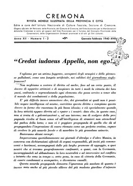 Cremona rivista mensile illustrata della Citta e Provincia