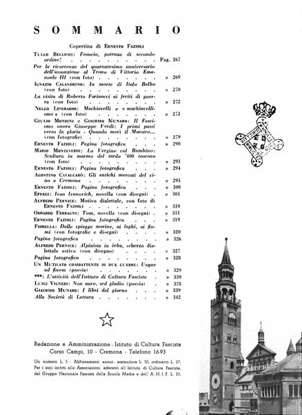 Cremona rivista mensile illustrata della Citta e Provincia