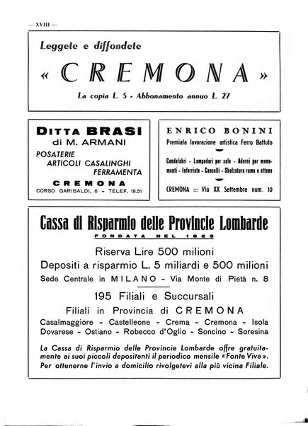 Cremona rivista mensile illustrata della Citta e Provincia