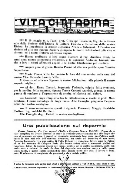 Cremona rivista mensile illustrata della Citta e Provincia