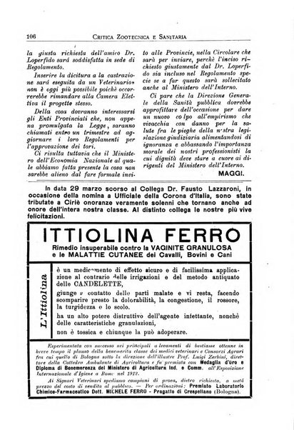 La critica zootecnica periodico illustrato mensile