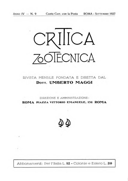 La critica zootecnica periodico illustrato mensile