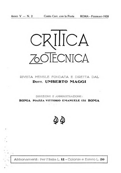 La critica zootecnica periodico illustrato mensile